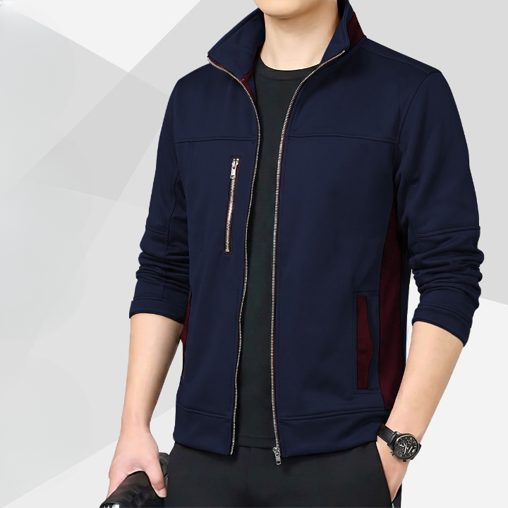 Mens Premium China Jacket (Navy Blue)