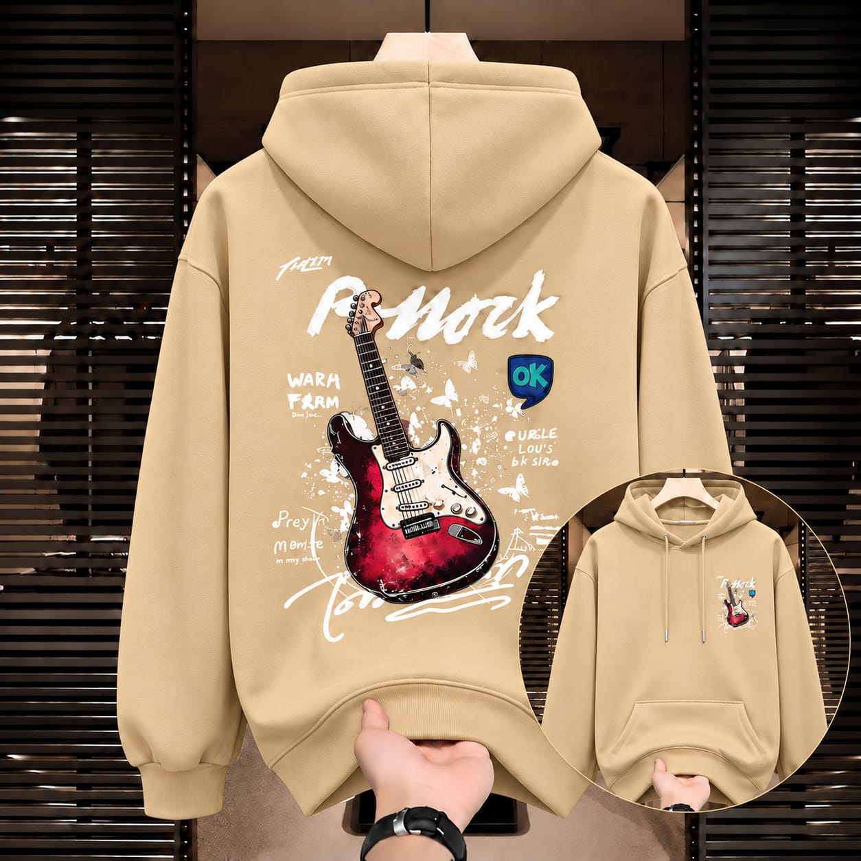 Stylish Solid Printed Cotton Hoodie (33771)