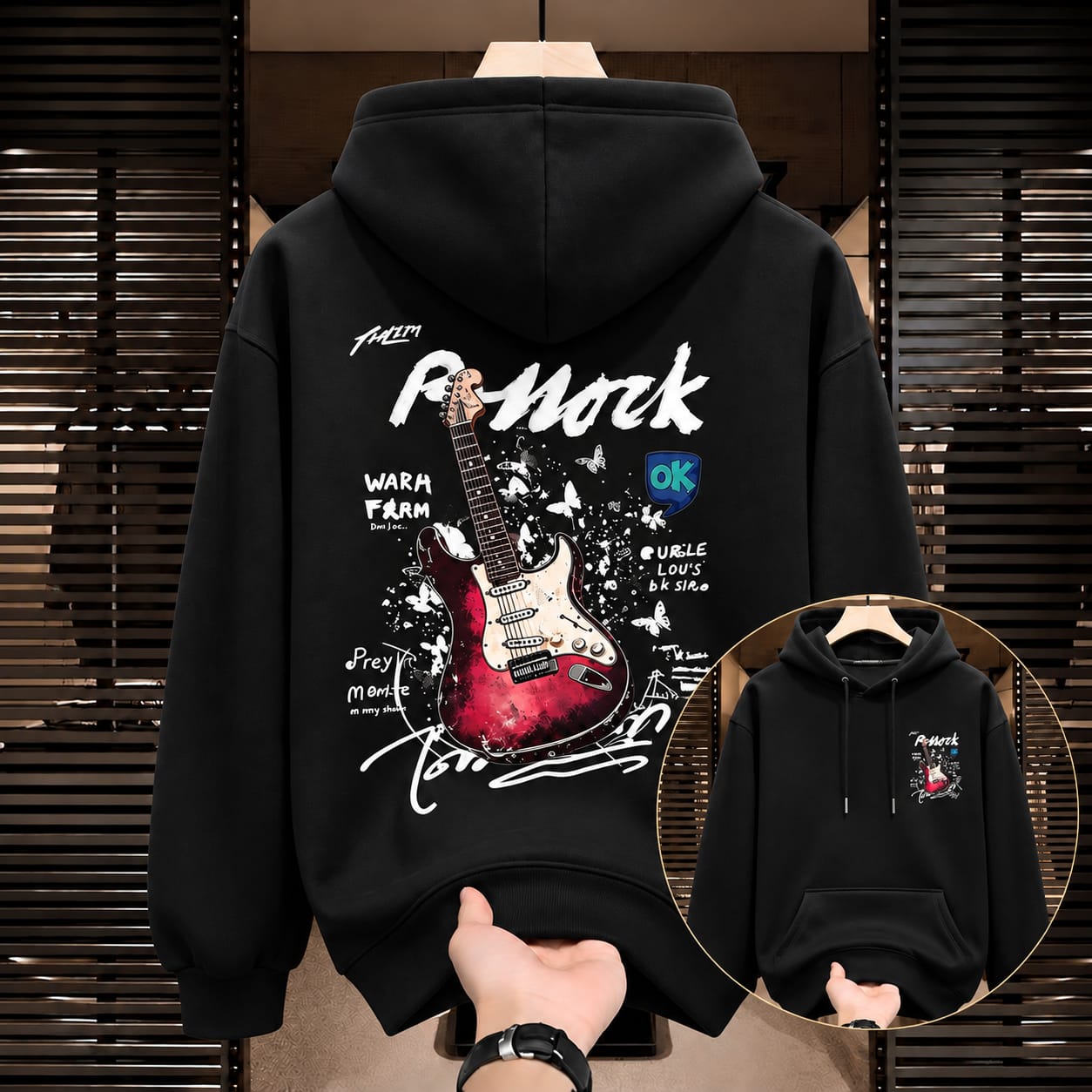 Stylish Solid Printed Cotton Hoodie (33772)